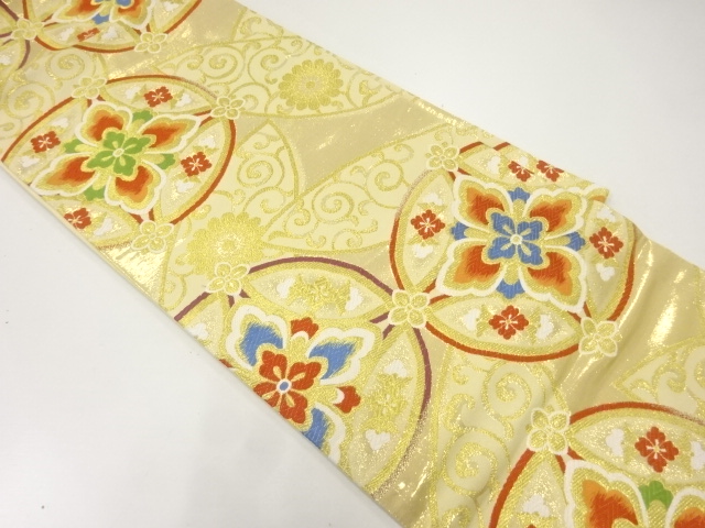 花七宝模様織出し袋帯